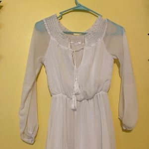 Sheer off the shoulder dress